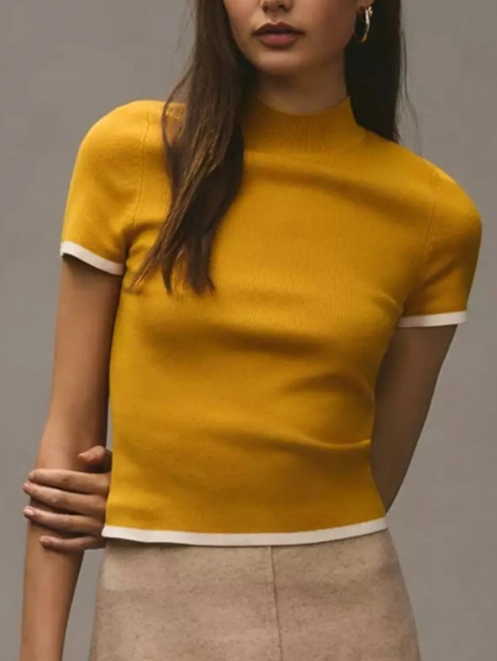 Anthropologie Maeve Mock Neck Sweater Top